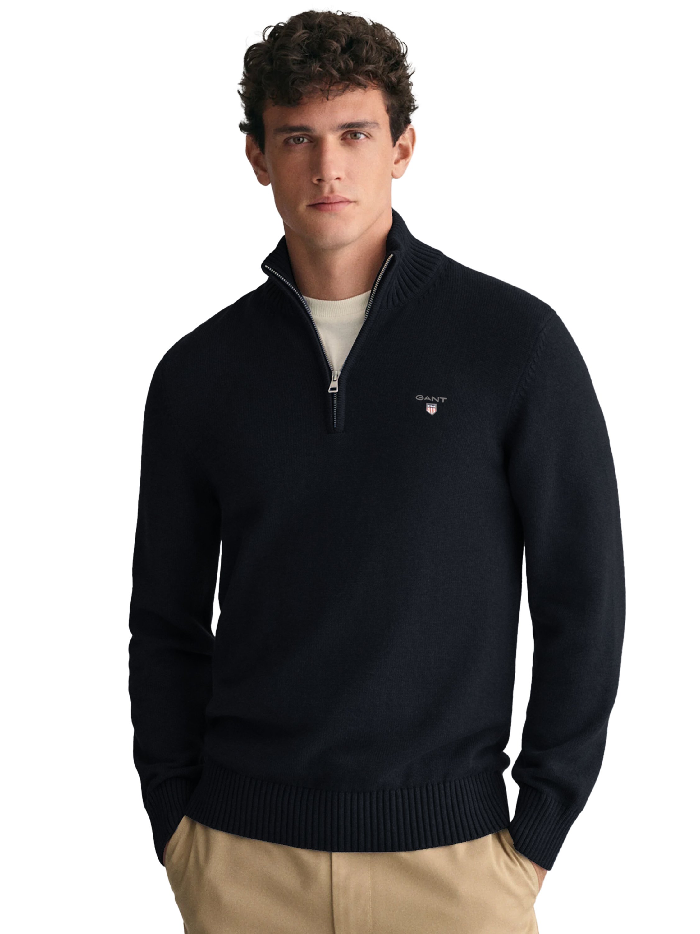 Gant  Sudadera con media cremallera para hombre