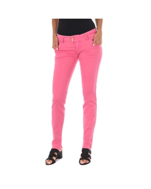 Pantalon Tejano Largo con bajos con corte estrecho 70DBF0361-G131 mujer