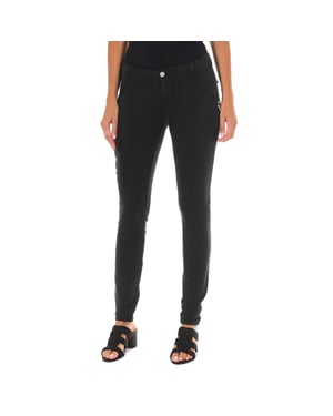 Pantalon largo de felpa con tejido elástico 10DBF0549-J100 mujer