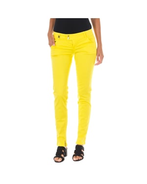 Pantalon Tejano Largo de tejido elástico 70DBF0361-G125 mujer