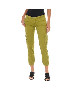 Pantalon Largo con bajos de corte estrecho y goma 70DBF0646-R216 mujer
