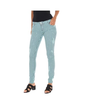 Pantalon Largo de tejido elástico 10DBF0525-T217 mujer
