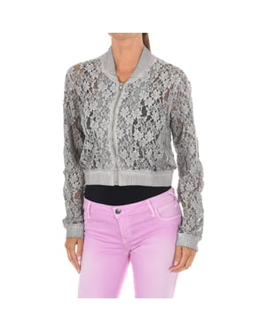 Chaqueta de Manga Larga tejido de puntilla y rejilla 10DGA0622-P335 mujer
