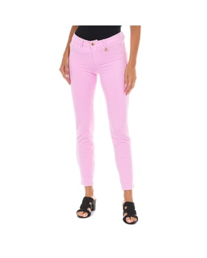 Pantalon Largo de tejido elástico 10DBF0427-J100 mujer