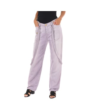 Pantalon Tejano Largo con bajos con corte recto 10DTU0010-G036 mujer
