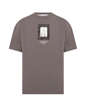 Camiseta gris ajustada con logo de espejo de pintura de Off-White