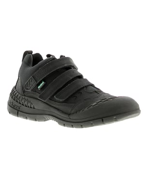 Zapatillas de niños Kickers Trucker Mid de cuero negras