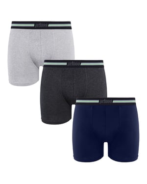 Prince Performance Range 3 Pack Black Light Grey Navy Mens Boxers MUXPR029