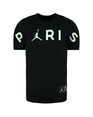 Camiseta Nike Jordan x Paris Saint-Germain Header Negra Niño