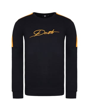 Devote London Baldwin hombre negro/suéter de naranja