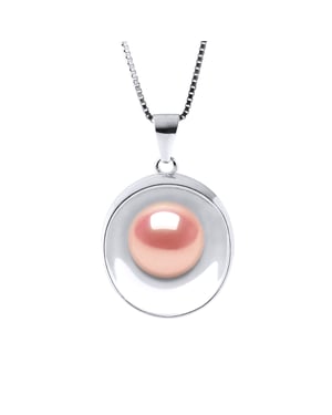 Collar de reflejos Pearl de agua dulce 9-10 mm Pink 925