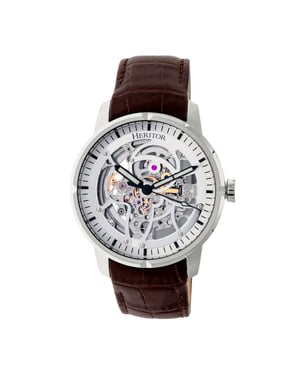 Reloj automático Heritor Ryder esqueleto con correa de cuero