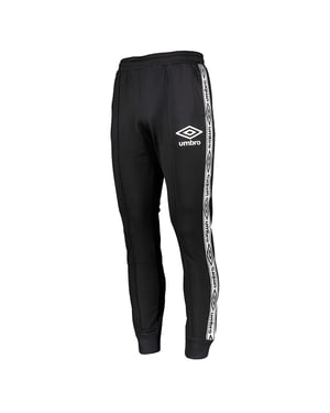 Pantalones de pista negra para hombre con cinta adhesiva