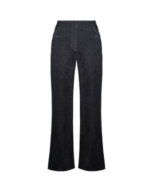 Timberland Pierna de pierna ancha relajada Pantalones de lino azul marino azul marino A0597 440