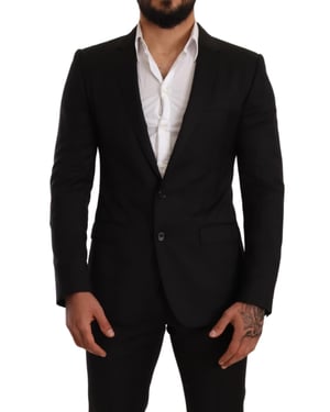Traje de dos piezas MARTINI SLIM FIT de cuadros negros para hombre de Dolce & Gabbana