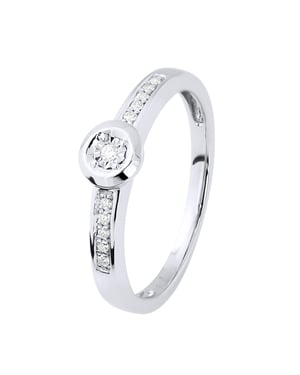 Diamond Solitaire compatible con 0,060 CTS Ilusion 0.50 Cts Gold amarillo