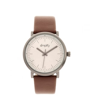 Simplifique el reloj con correa de cuero 6200