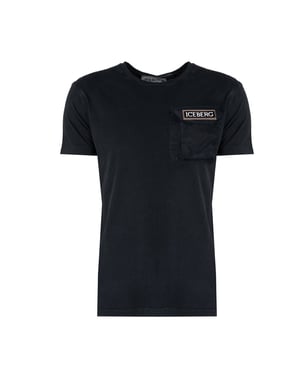 Iceberg T-Shirt C-Neck del hombre negro