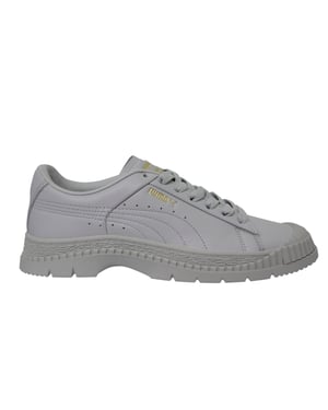 Puma Utility Leather Grey Gray Low Lace Up Womens Entrenadores 370982 02