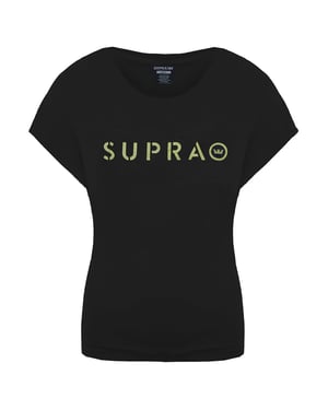 Supra Camiseta de las mujeres con el cuello redondo de la manga corta todas las gorras 192225 010