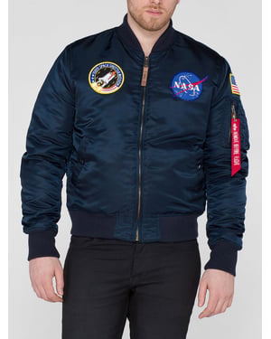 Chaqueta bomber MA-1 VF NASA para hombres de Alpha Industries en azul oscuro