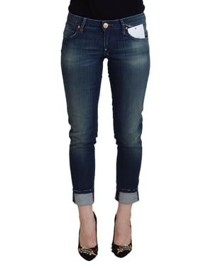Jean de mujer azul de algodón slim fit casual Acht