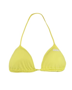 Nike atando trajes de baño bikini amarillo ajustable top 404423 710