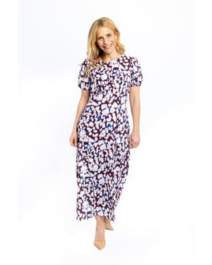 Vestido midi con estampado de manchas Eva