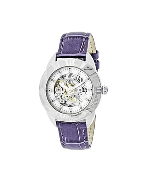 Reloj automático Empress Godiva con correa de cuero MOP