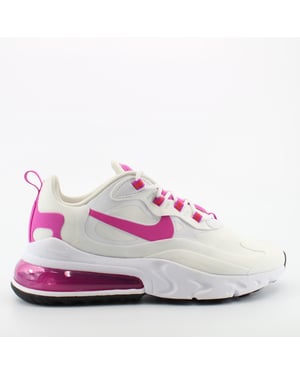 Nike Air Max 270 React Blanco Textil Womens Lace Up Trainers CJ0619 100