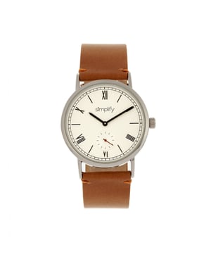 Simplifique el reloj con correa de cuero 5100