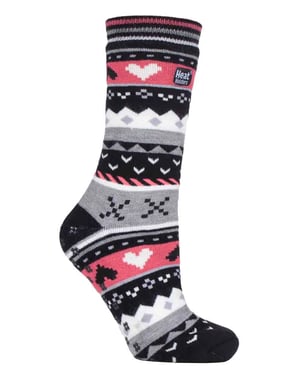 Calcetines térmicos antideslizantes de invierno Fairisle para mujer