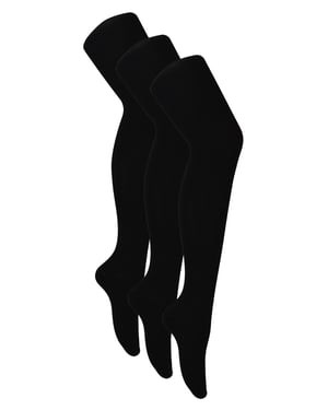 3 Pares Medias Bambú Mujer | Calcetín Snob | Medias Opague Liso Suave | Panty Negro Caliente - Negro