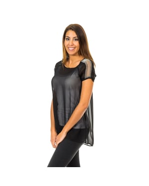 Blusa de Manga Corta con tejido semitransparente y transpirable 10DMC0263 mujer