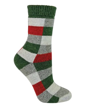 Sock Snob - Calcetines de lana transpirables con estampado de cuadros para mujer