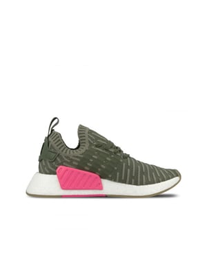 Adidas NMD_R2 Primeknit Lace-Up Green Synthetic Womens Running Entrenadores BY9953
