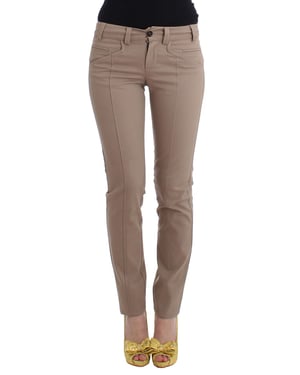 Pantalones de vestir ajustados beige para mujer Cavalli