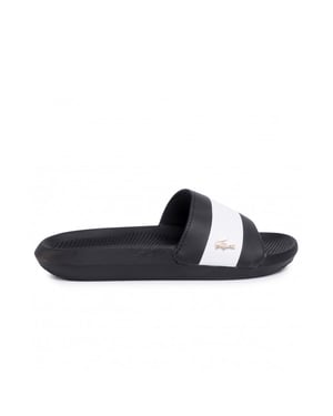 Lacoste Croco Slide 120 3 Sliders negros para mujeres