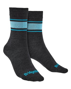 Bridgedale - Womens Liner Base Layer Merino Socks - Gris oscuro / Azul