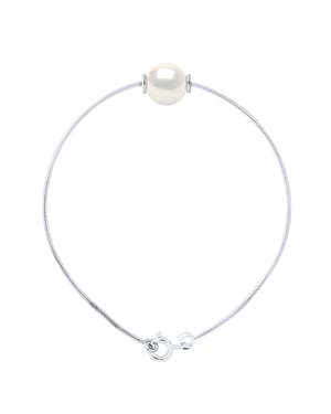 Pulsera de malla SERPENTENTE Redución de agua dulce y blanco 9-10 mm 925