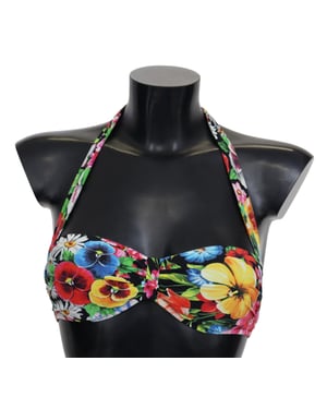 Top de bikini multicolor con estampado floral para mujer de Dolce & Gabbana