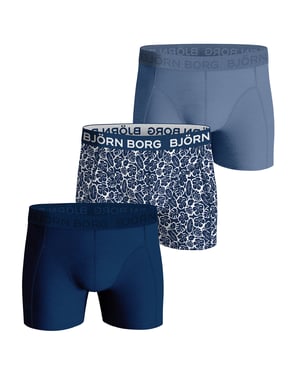 Björn Borg - 3 Pares Calzoncillos Bóxer Hombre Algodón Rico Confort Elástico - Mezcla Azul
