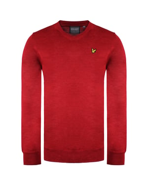 Suéter rojo para hombre de golf lyle & scott