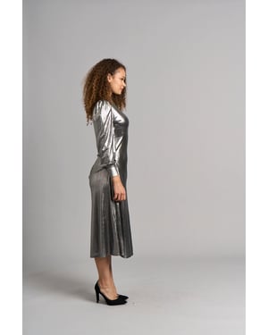 Becky Foil Dress - Plata
