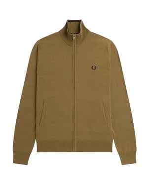 Sudadera clásica marrón con cremallera de Fred Perry