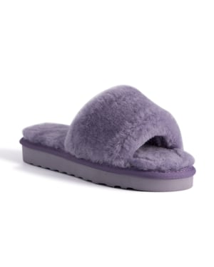 Aus Wooli Australia Pantuflas deslizantes de piel de oveja para mujer