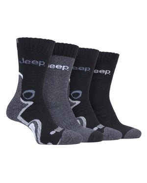 JEEP - 4 Pares de Calcetines de Lujo Anti Ampollas Acolchados para Hombre