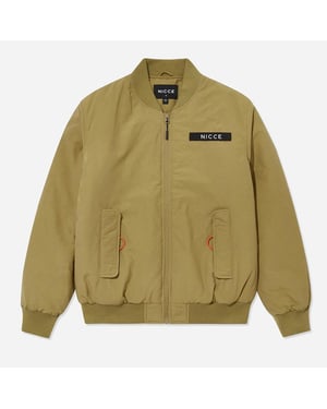 Bonita manga larga cremallera para hombre marrón claro Meru Bomber Jacket 211 1 01 10 0336