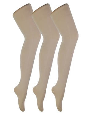 3 Pares de Mallas Opacas de 80 Deniers para Mujer | Sock Snob | Plain Block Colour Tights - Natural