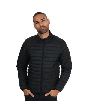 Ben Sherman Chaqueta negra para hombre acolchado